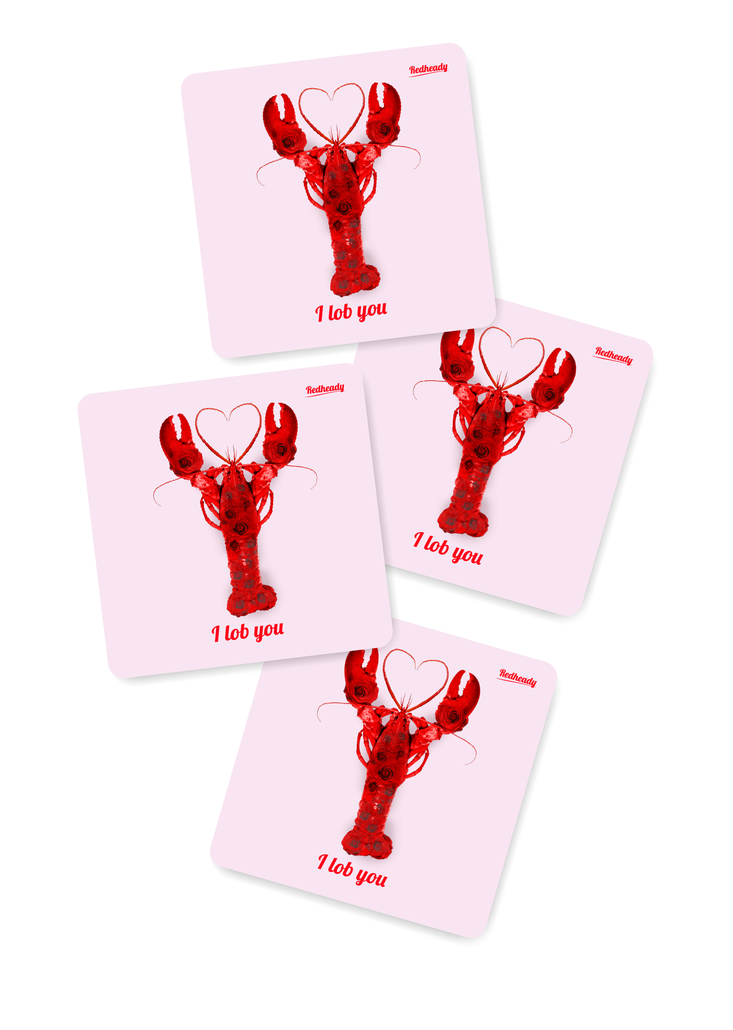 Kleurrijk cadeau kreeft lobster set onderzetters
