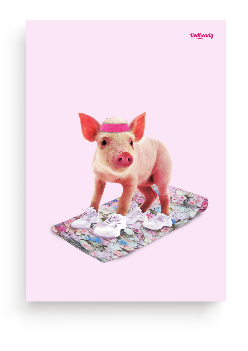 poster varkentje roze