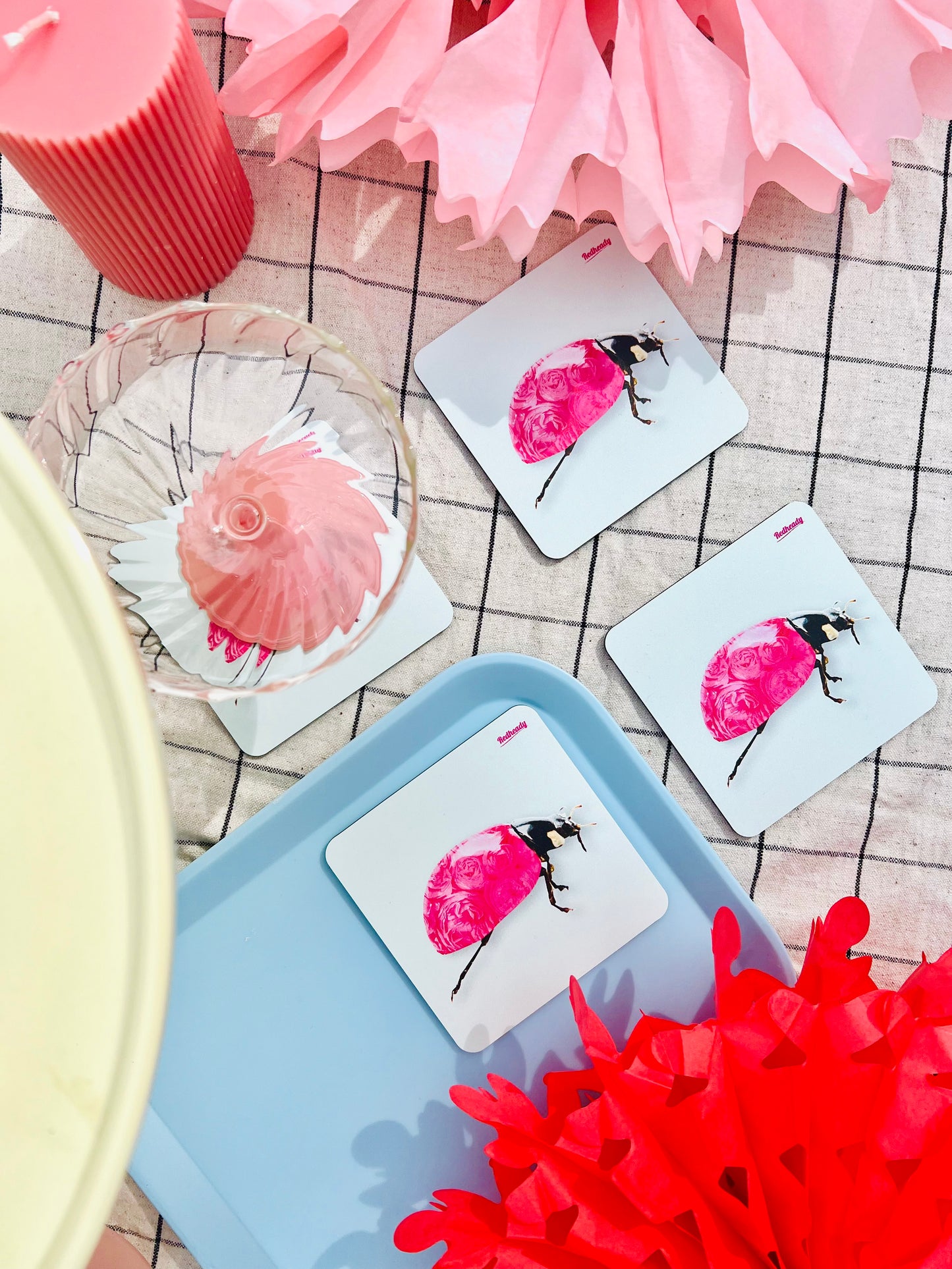 Coasters Ladybug good luck