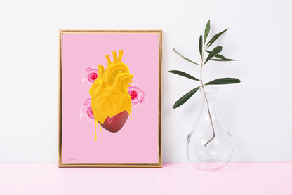 Poster Hart van goud