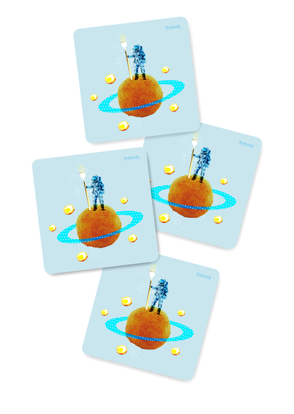 Coasters Planet egg ball - blue