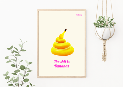 Poster WC - The shit is bananas