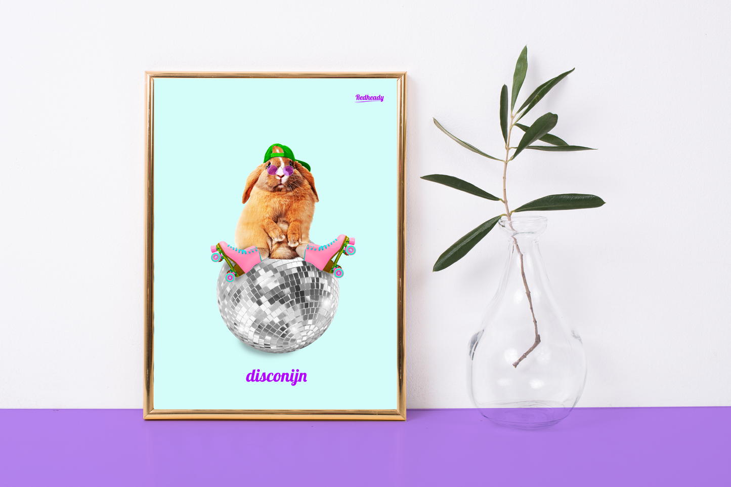 Poster Konijn - Disconijn