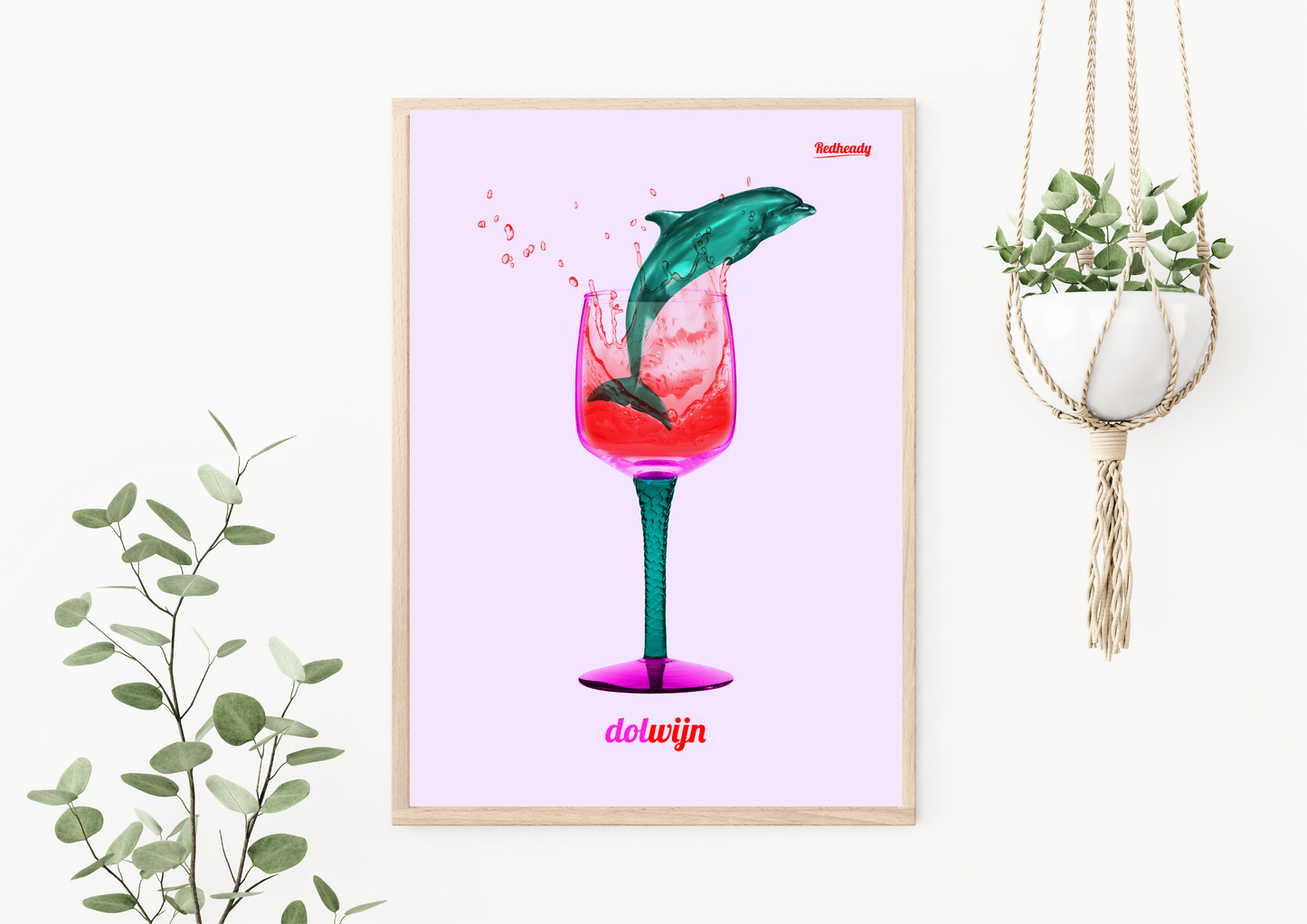 Poster Wijn + Dolfijn = Dolwijn