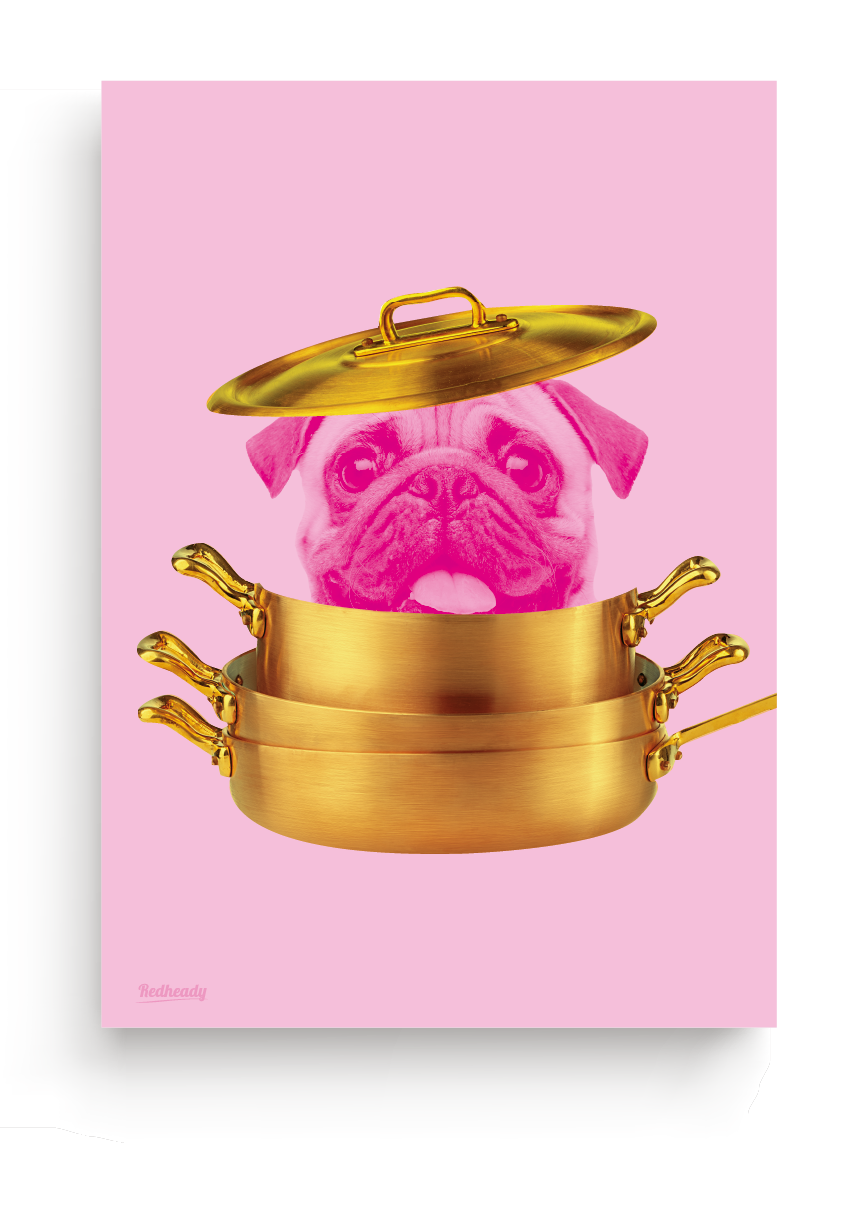 Poster Dog in the pot